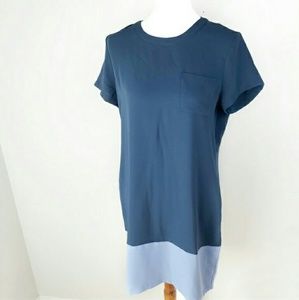 Adrienne Vittadini blue colorbolck shift dress